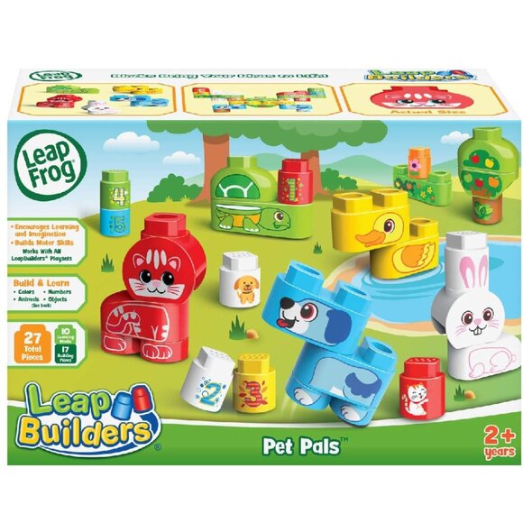 Leapfrog Leap Builders Blocks Pet Pals 27 Pieces For Age 2+ New in Box - Picture 3 of 16